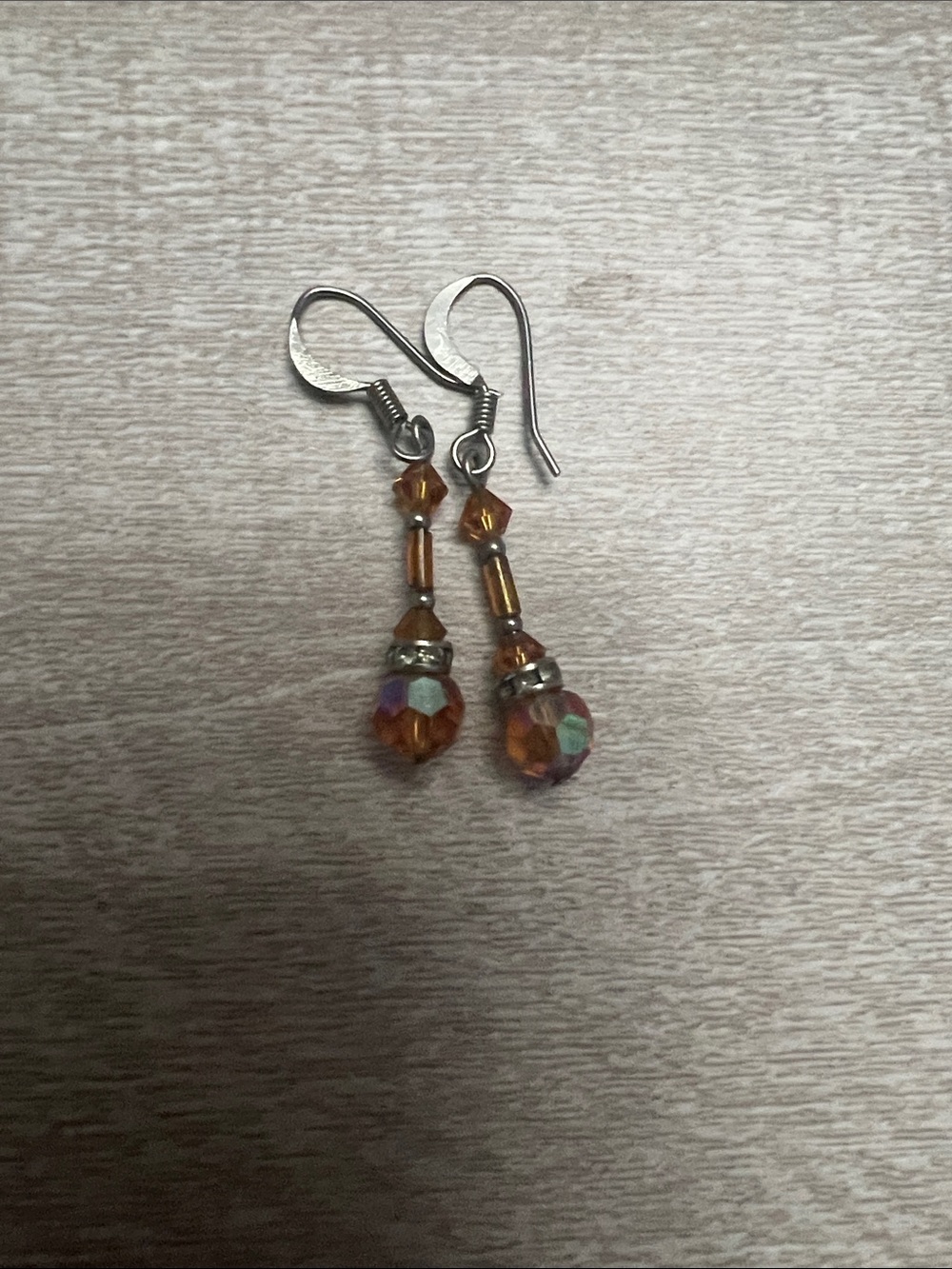 Handmade Amber Crystal Drop Earrings - Women Jewelry